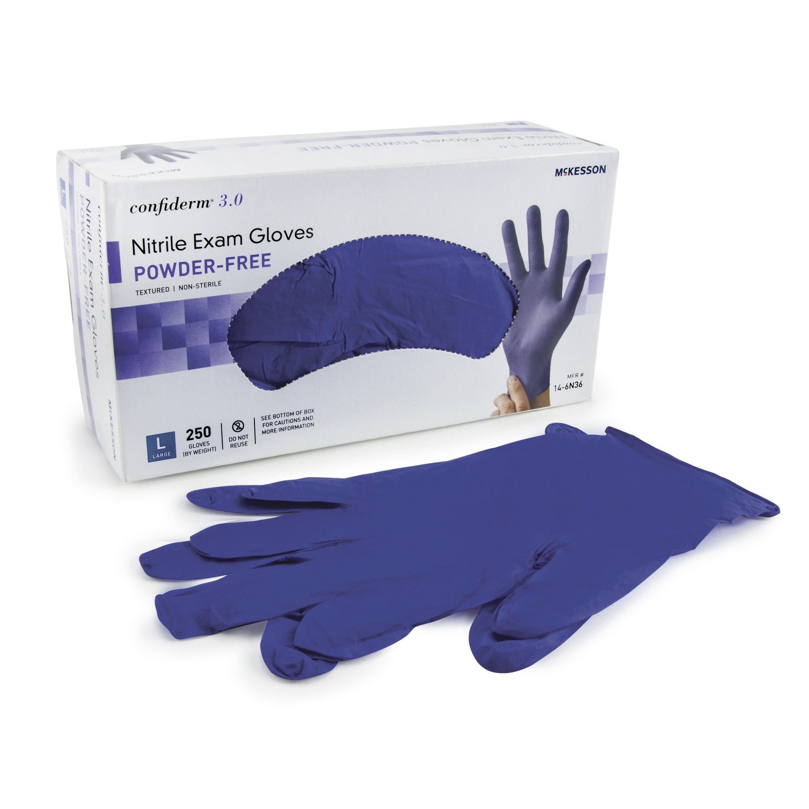 McKesson Nitrile Exam Gloves, Blue, Large, Non-Sterile