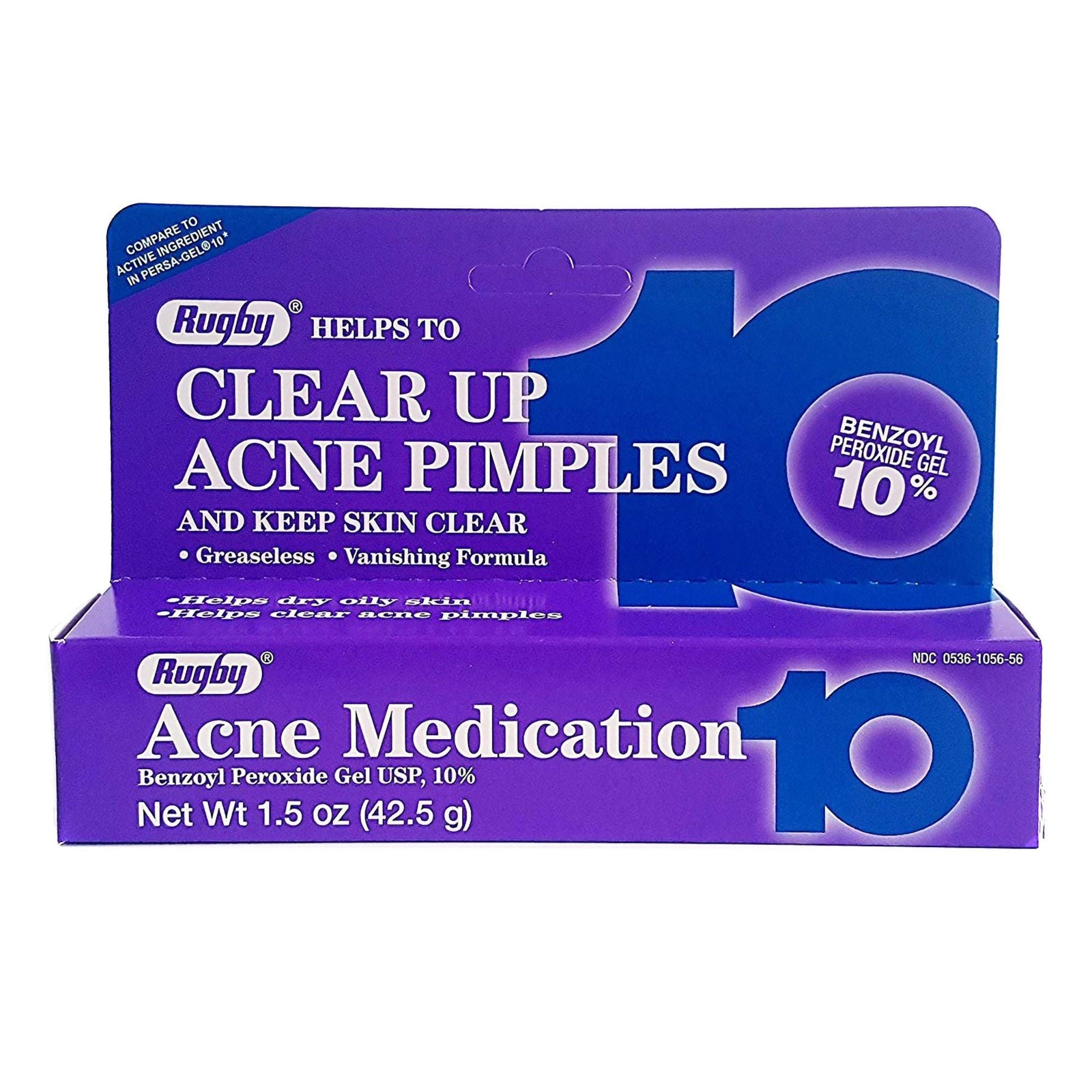 Rugby Acne Medication Benzoyl Peroxide Gel, 10%, 1.5 oz