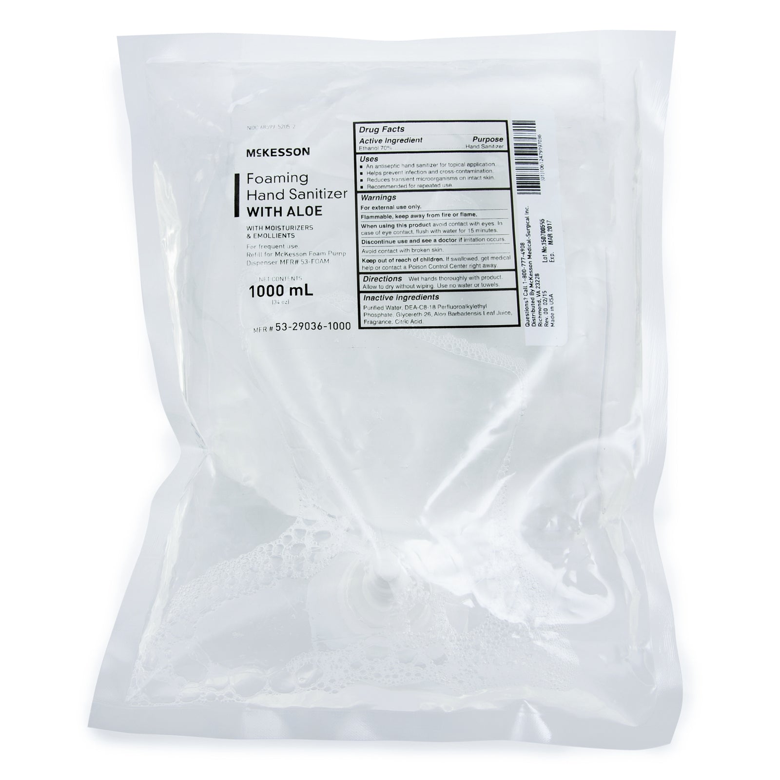 McKesson MedSurg Foam Hand Sanitizer with Aloe, 1000 mL