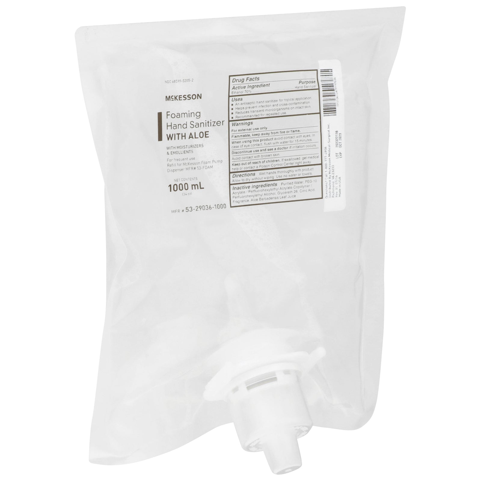 McKesson MedSurg Foam Hand Sanitizer with Aloe, 1000 mL