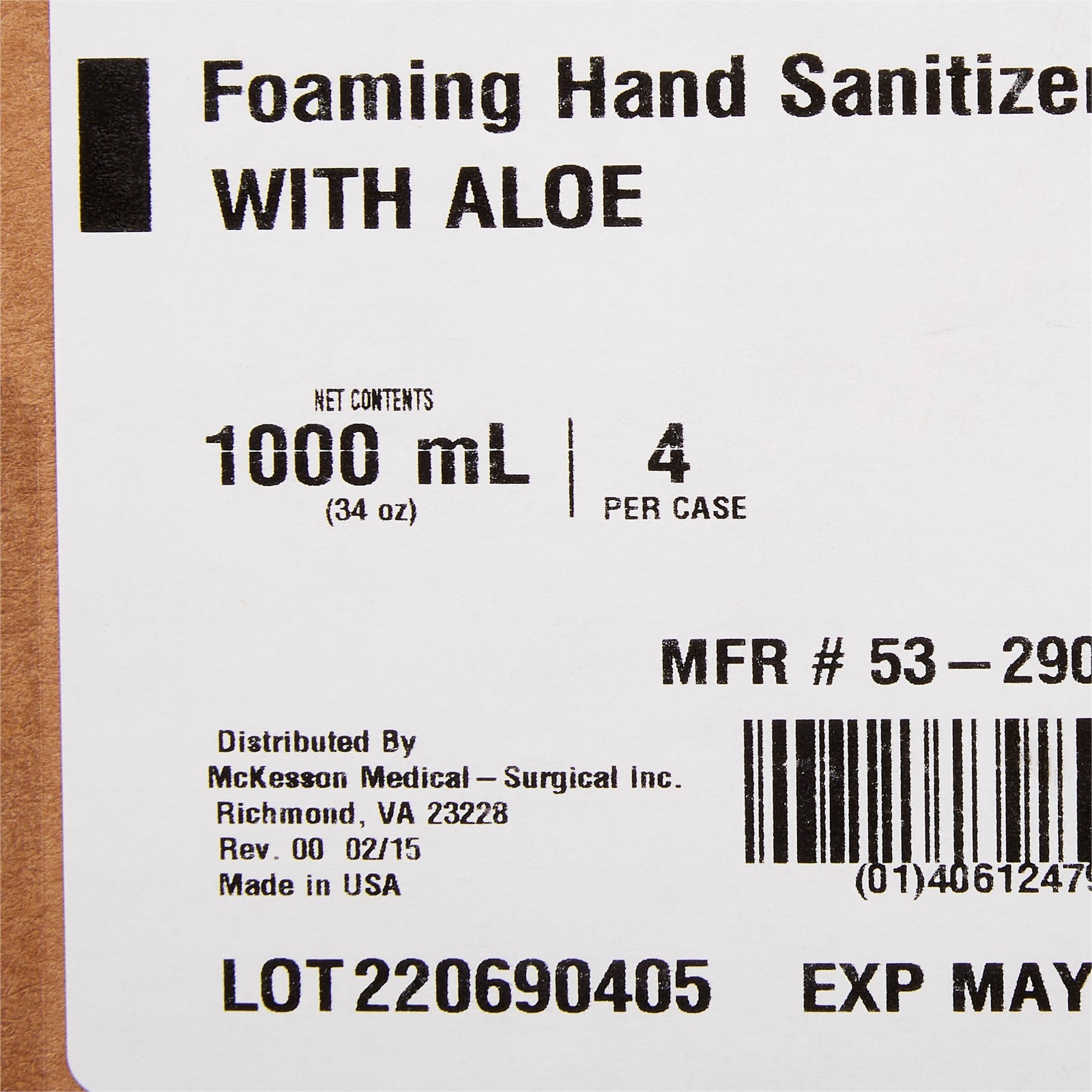 McKesson MedSurg Foam Hand Sanitizer with Aloe, 1000 mL
