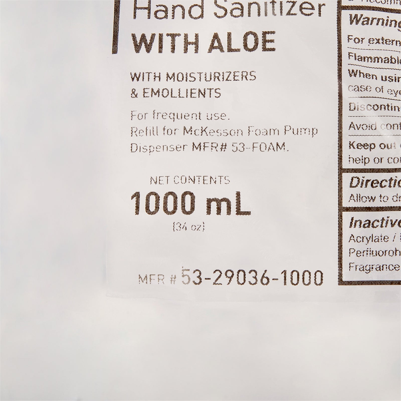 McKesson MedSurg Foam Hand Sanitizer with Aloe, 1000 mL