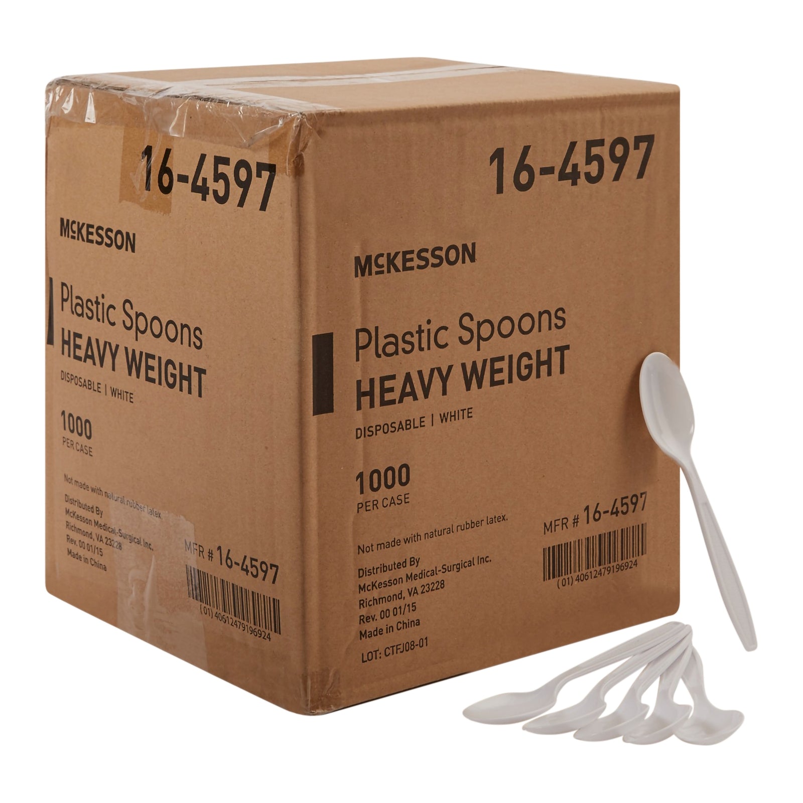 McKesson Heavy Weight White Polypropylene Spoon - Case of 1000