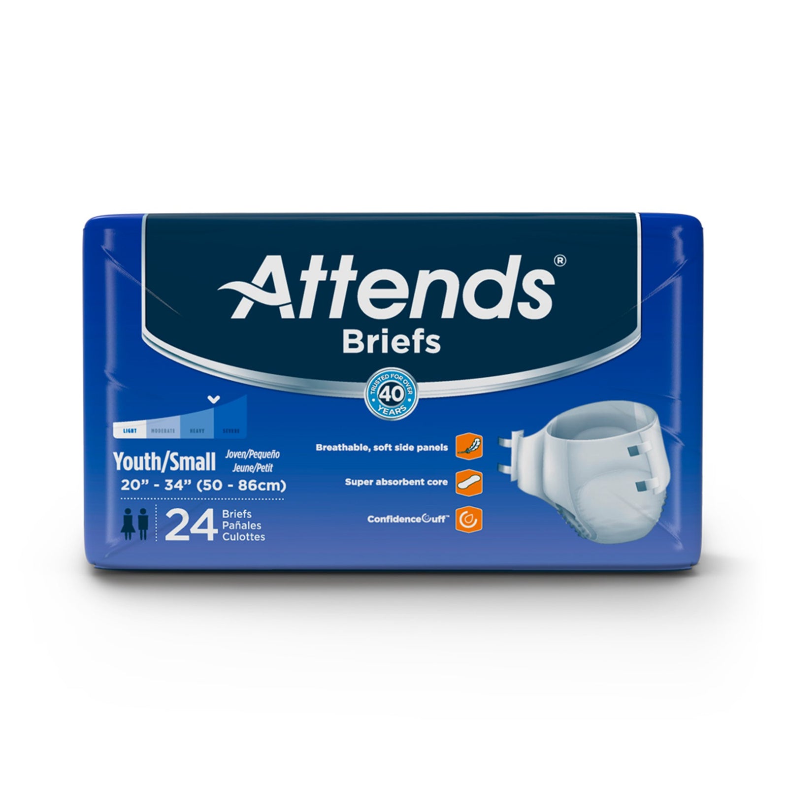 Unisex Youth Incontinence Brief Attends® Small Heavy Absorbency
