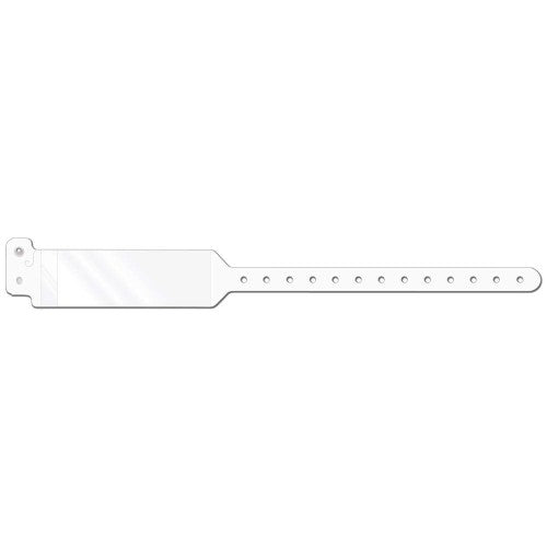 Conf-id-ent™ White Identification Wristband with Shield - 1-1/4 x 11-3/4 Inch