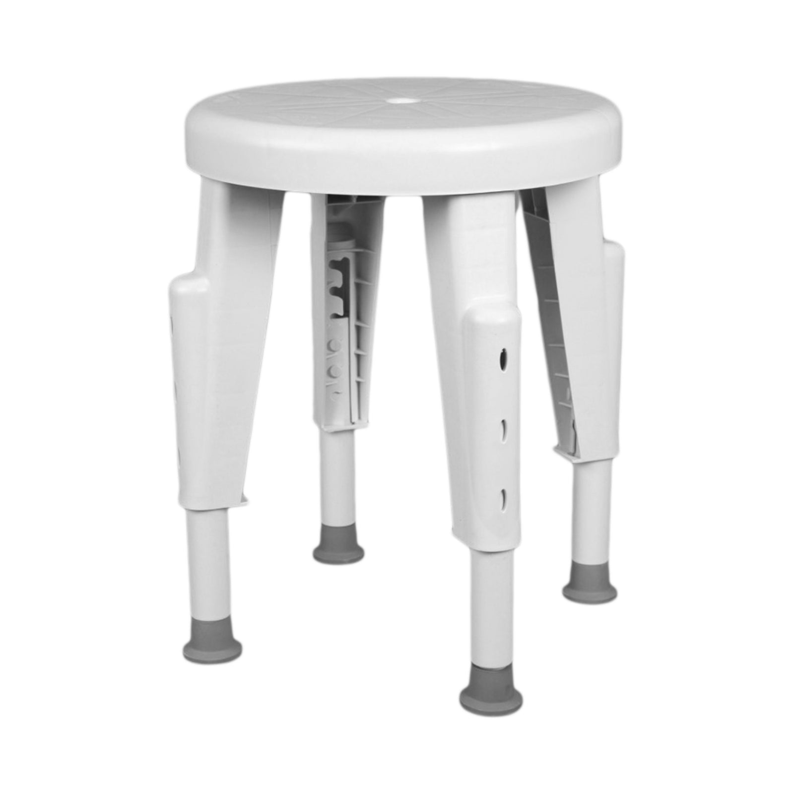 Maddak White Plastic Shower Stool Without Arms or Backrest