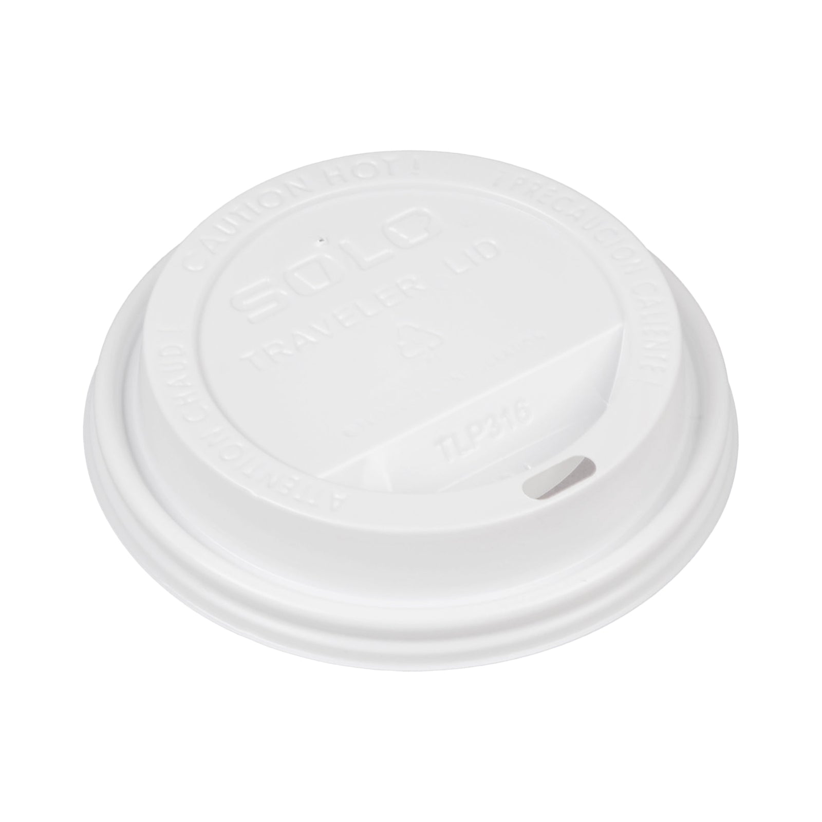 Traveler® White Polystyrene Disposable Cup Lids