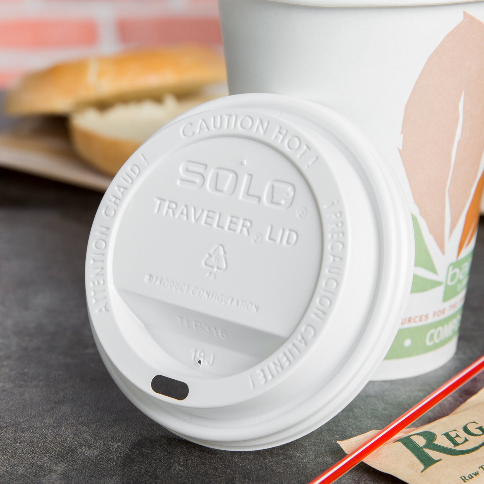 Traveler® White Polystyrene Disposable Cup Lids