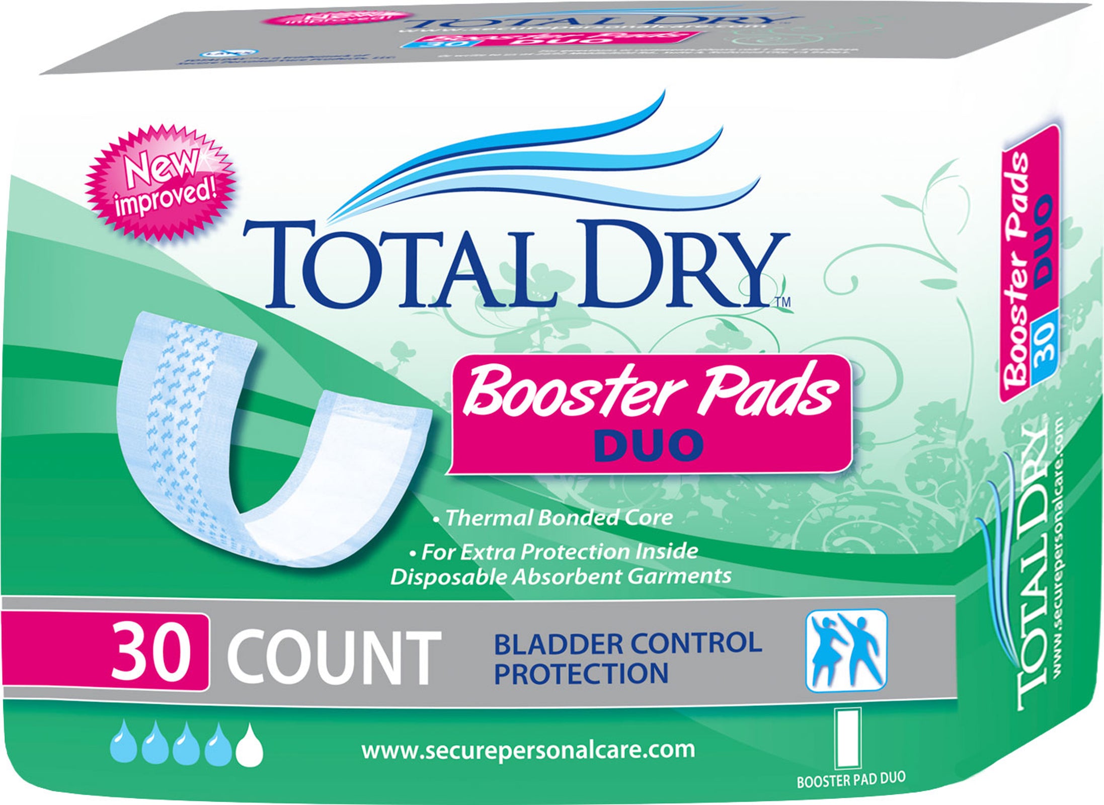 TotalDry Booster Pad Duo 12 Inch Heavy Absorbency