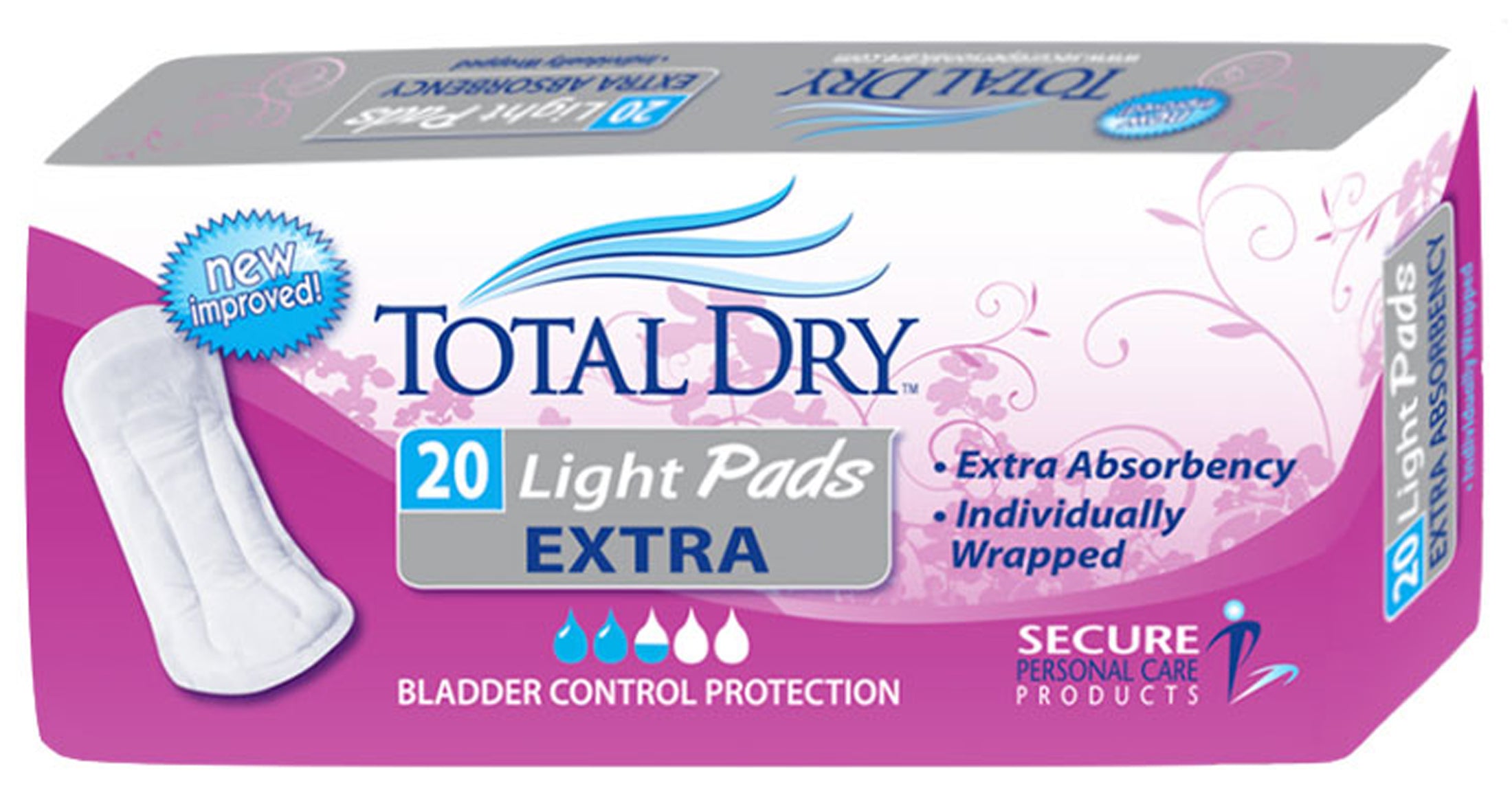 TotalDry™ 11 Inch Bladder Control Pad - Light Absorbency Regular Size