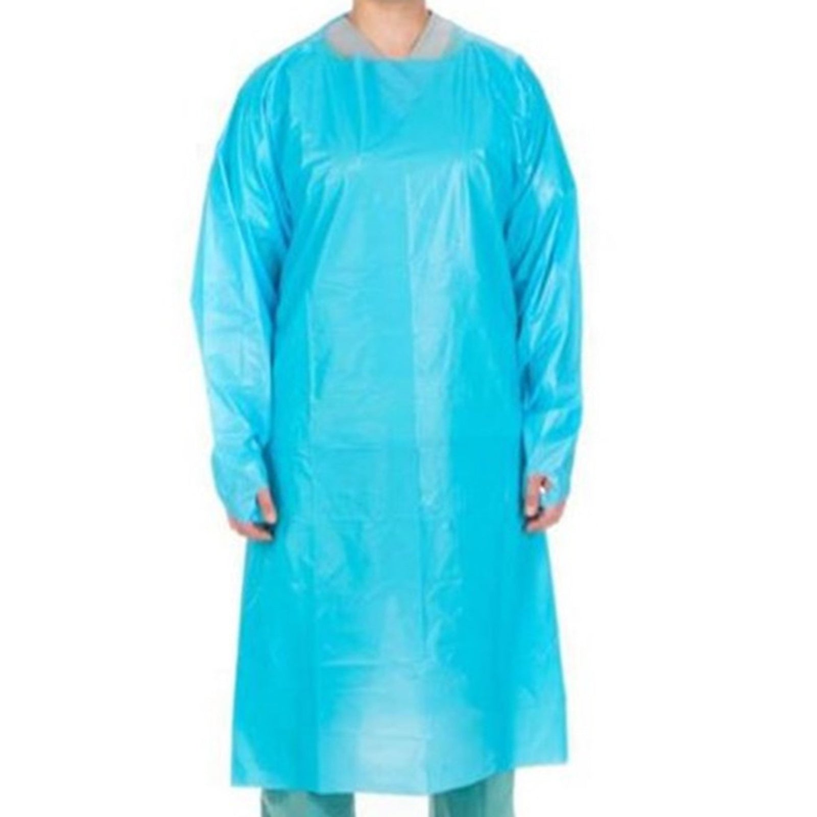 Cardinal Health Impervious Blue Plastic Film Gown X-Large
