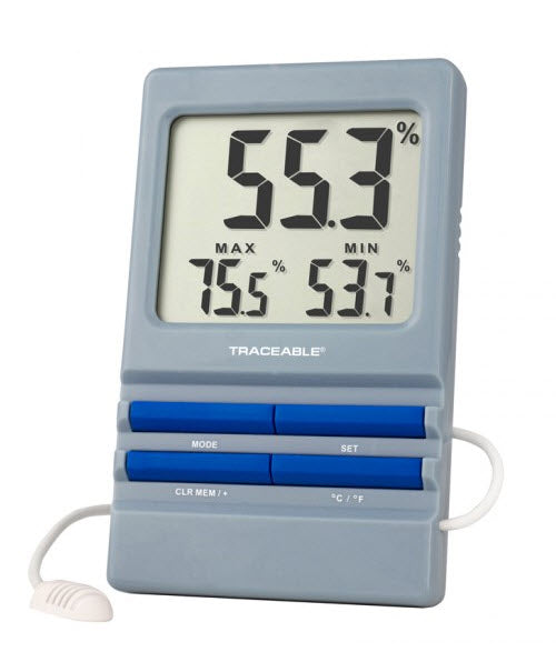 Traceable Digital Thermometer/Hygrometer with Alarm and External Probe