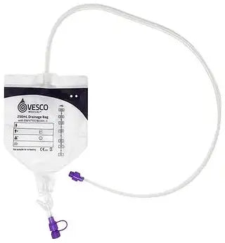 Vesco Medical ENFit Drainage Bag with Tubing and Hanger