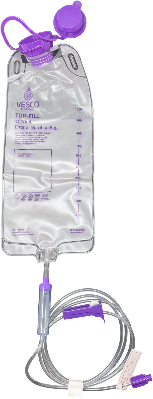 Vesco Medical Top Fill Gravity Feed Set with ENFit Connector