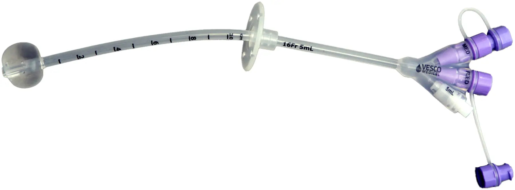 Vesco Medical Gastrostomy Feeding Tube with ENFit Dual Port