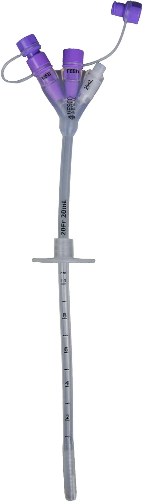 Vesco Medical Gastrostomy Feeding Tube with ENFit Dual Port