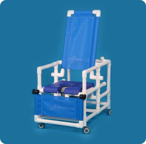 IPU® Commode Shower Chair with Reclining Backrest, 24" Seat Width