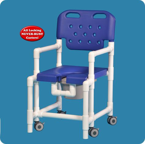 Innovative Products Shower Commode Chair with Anti-Tip Bars