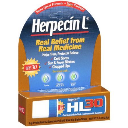 Herpecin L SPF 30 Cold Sore Lip Balm Stick, 0.1 oz