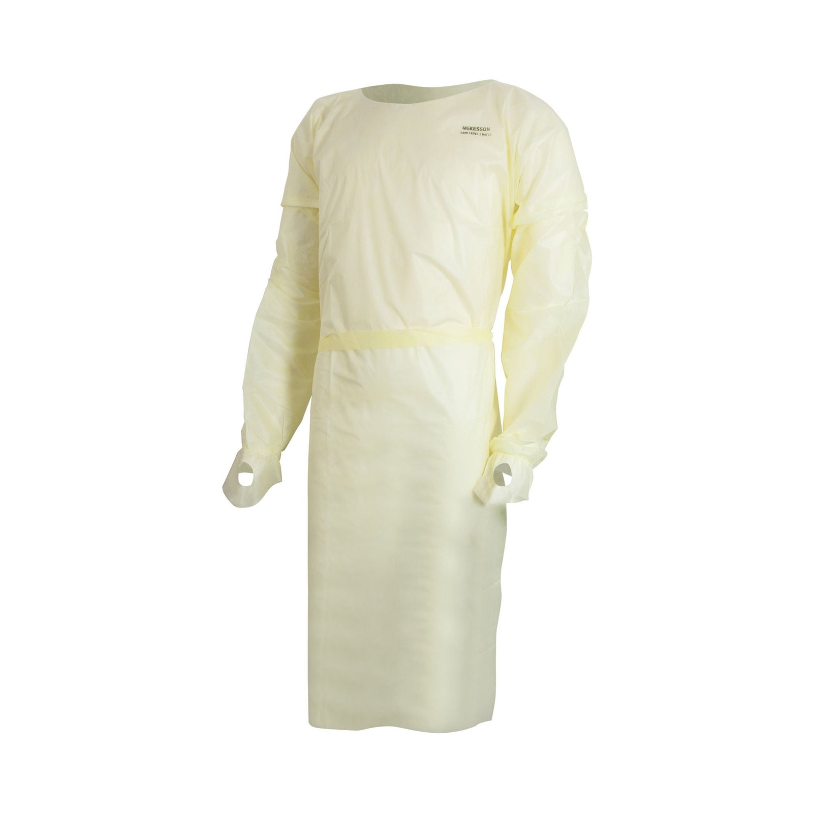 McKesson AAMI Level 1 Cover Gown with Elastic Cuff, Medium/Large, Yellow
