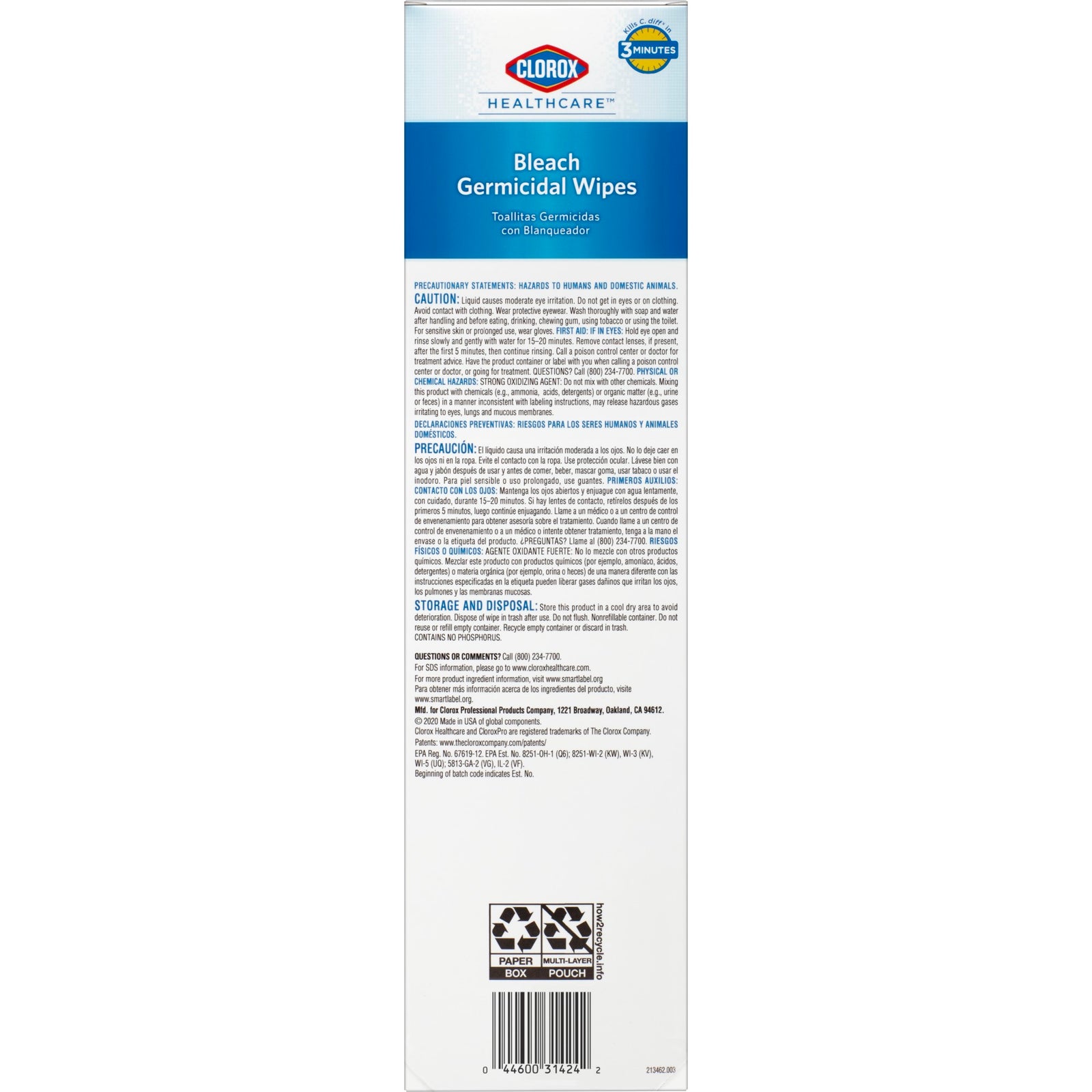 Clorox Healthcare Bleach Germicidal Wipes