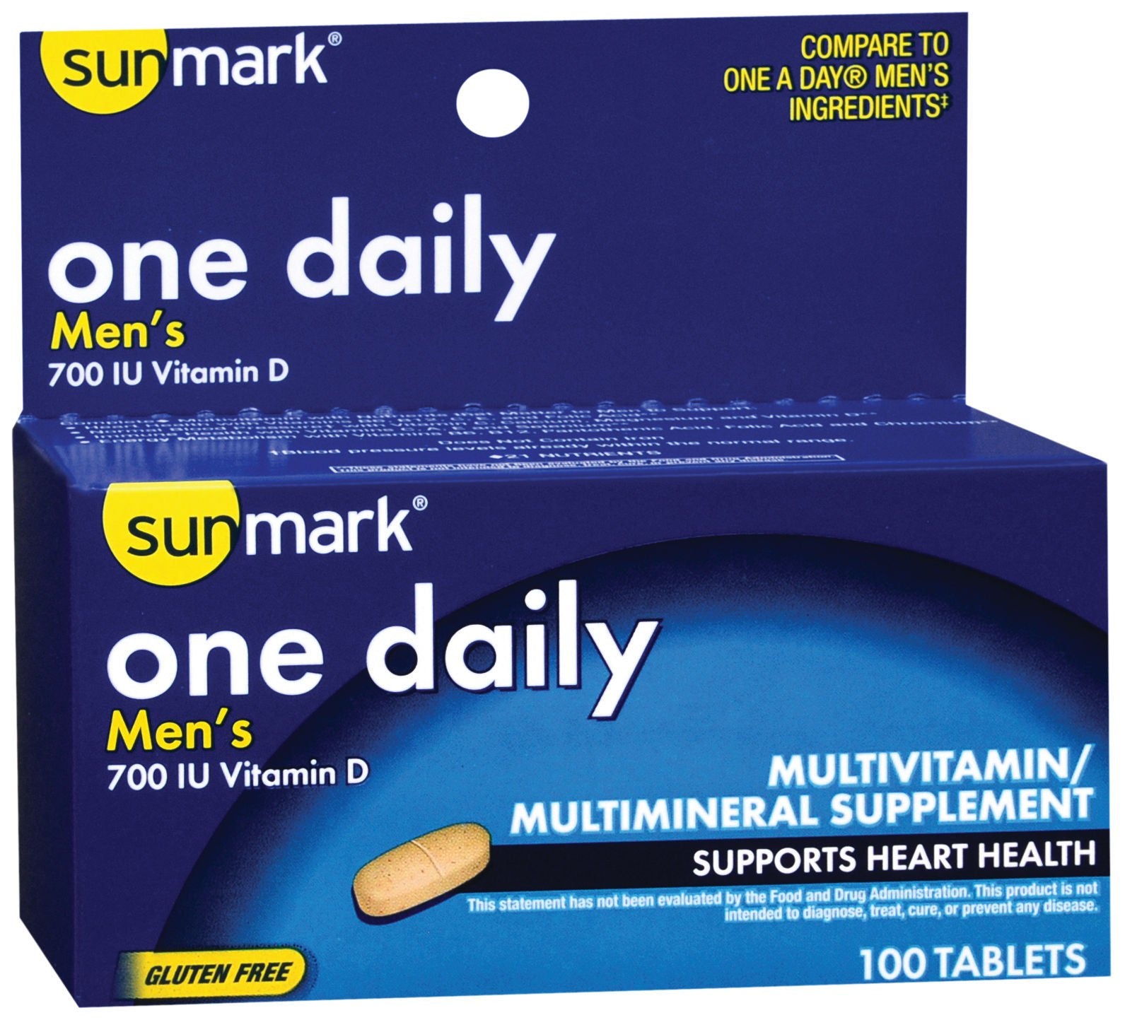 sunmark One Daily Men's Multivitamin/Multimineral Supplement, 100 Tablets