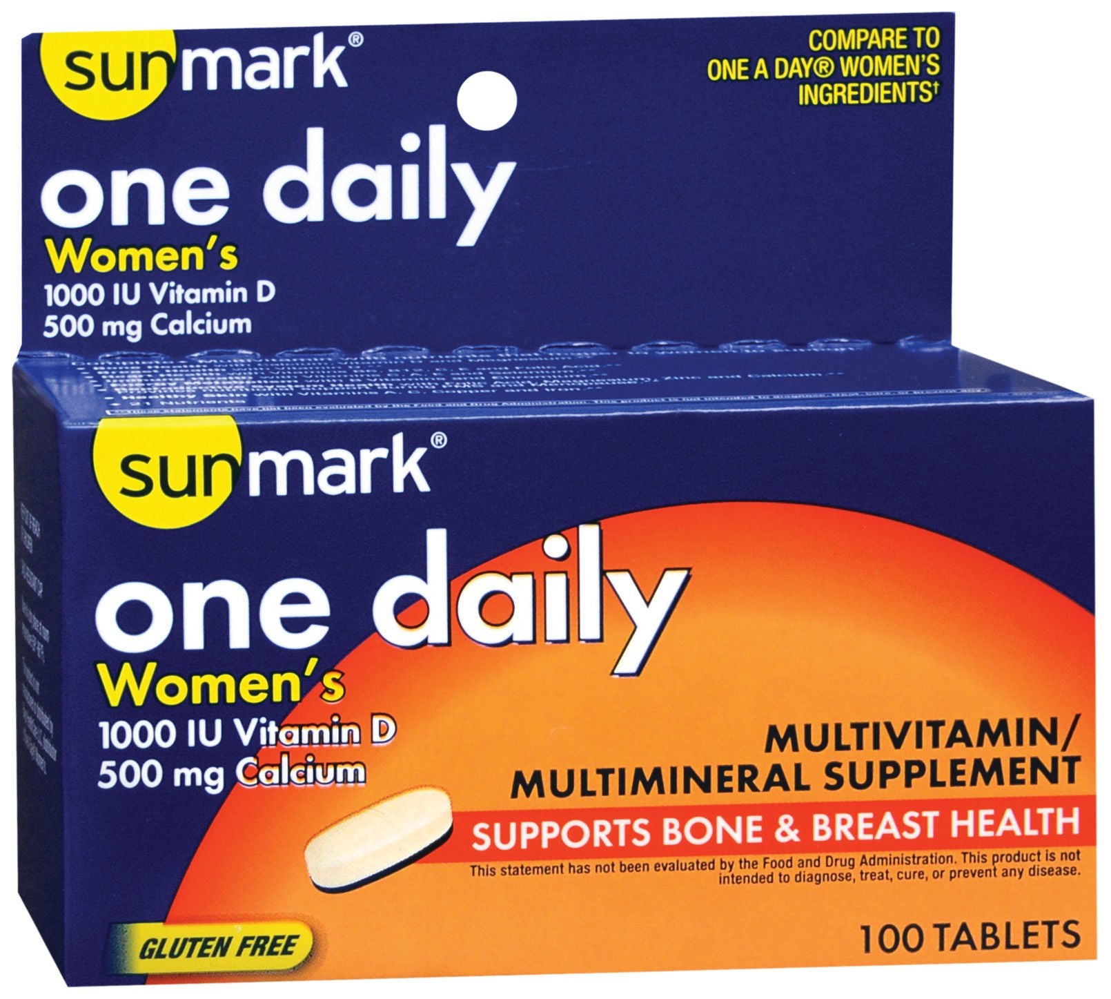 sunmark One Daily Women's Multivitamin Tablets, 100 Count