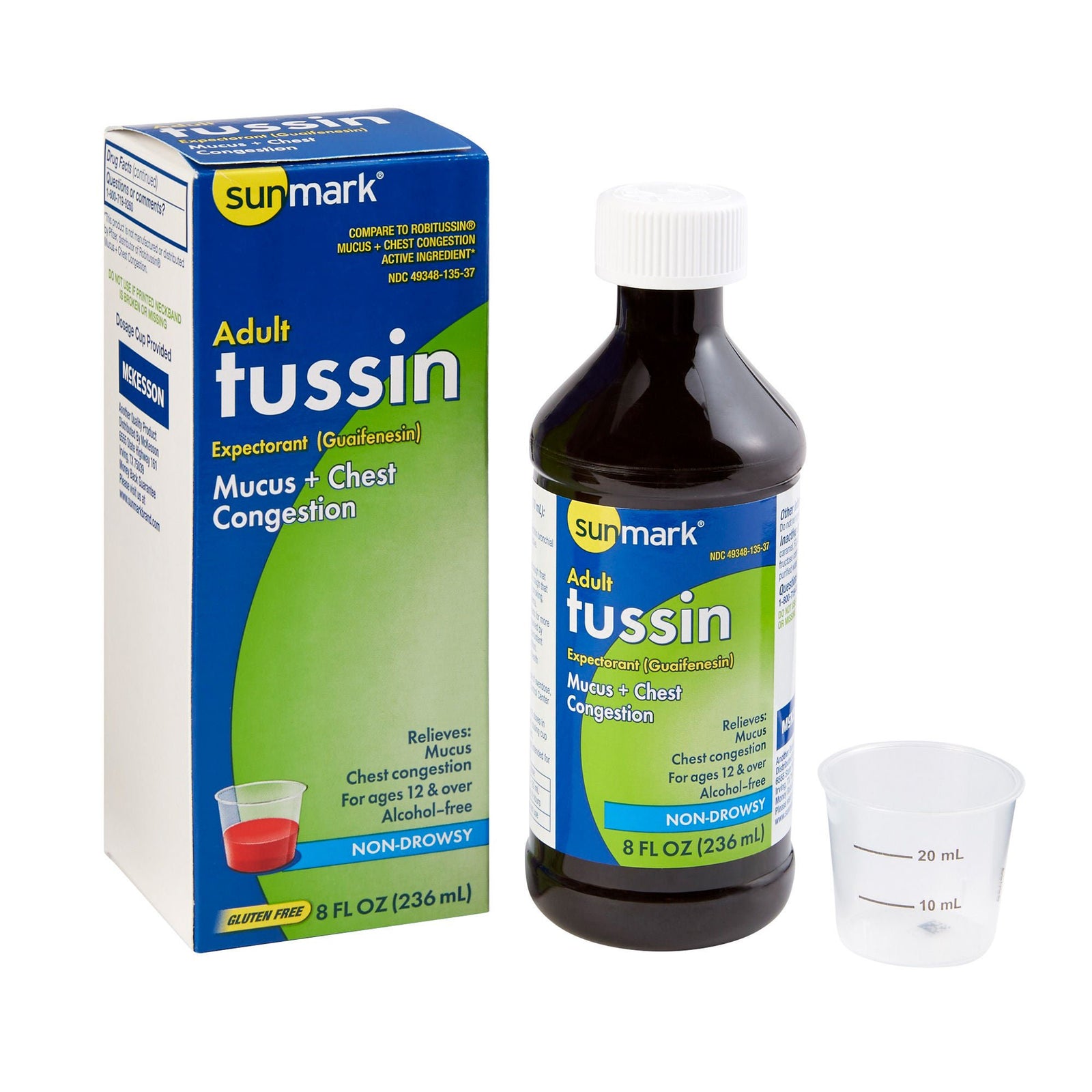 Sunmark Adult Tussin Liquid, 100 mg/5 mL, 8 oz