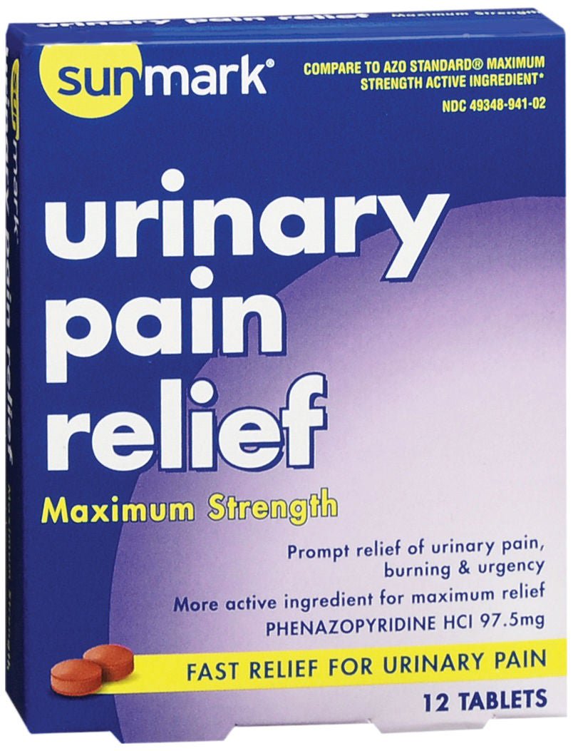 sunmark Maximum Strength Urinary Pain Relief Tablets, 97.5 mg, 12 Count