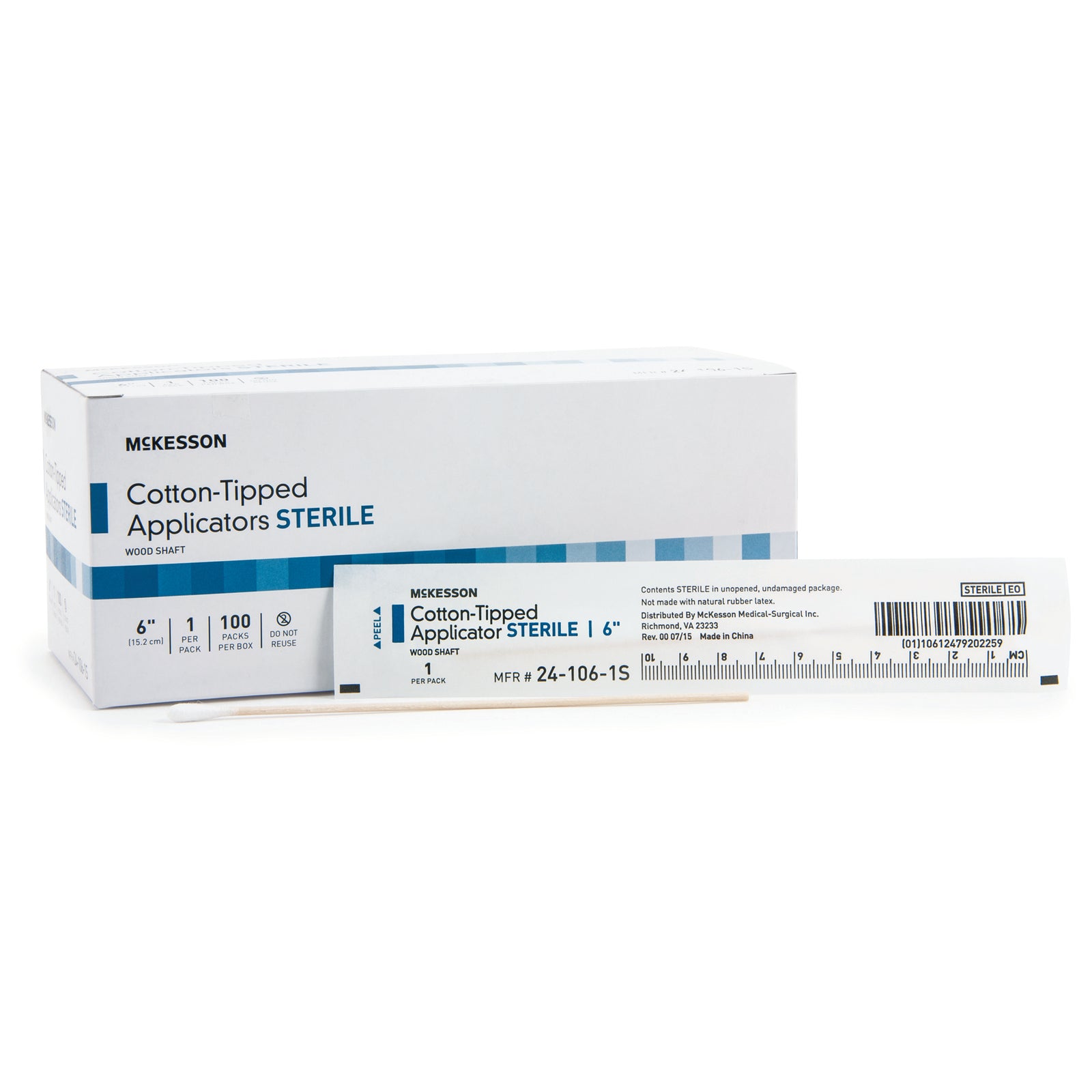 McKesson Cotton Tip Wood Shaft Swabstick 6 Inch Sterile