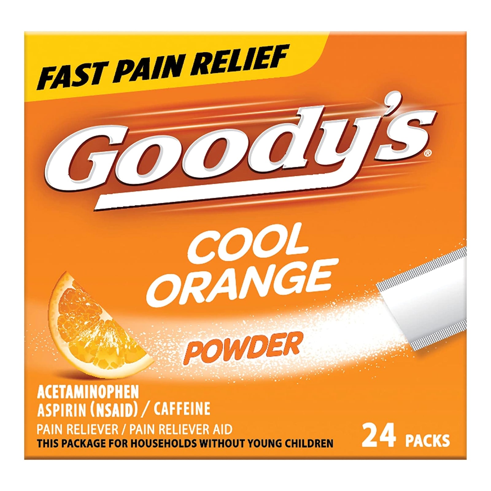 Goody's Headache Powder, Cool Orange Flavor, 24 Count