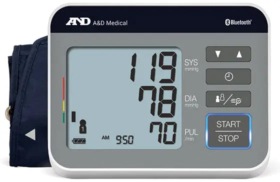 A&D Medical Advanced Multi-User Bluetooth Blood Pressure Monitor with Wide Range Cuff