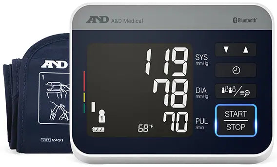 A&D Medical NextGen Multi-User Bluetooth Blood Pressure Monitor with Precision Check Pro Wide-Range Cuff (8.6-16.5")