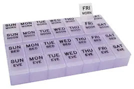 Carex Health Brands Deluxe II 7-Day Pill Organizer with 28 Compartments