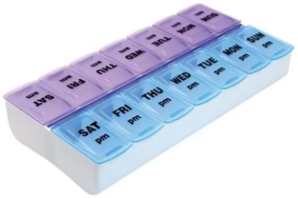 Weekly Twice-a-Day Pill Organizer, 7-Day AM/PM Medication Box