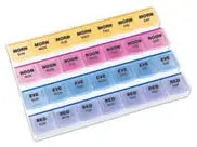 Carex Health Brands 7-Day Mediplanner with 28 Color-Coded Compartments