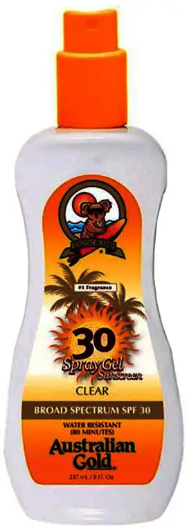 Australian Gold Spray Gel Sunscreen SPF 15 or 30, 8 oz