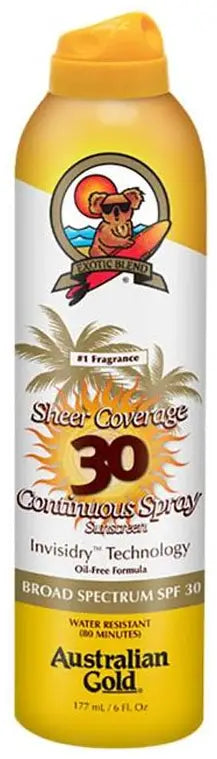 Australian Gold SPF 30 Sheer Coverage Continuous Spray 6 oz