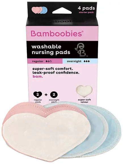 Apothecary Products Bamboobies Washable Bamboo Rayon Nursing Pad, 2 Pair Pack