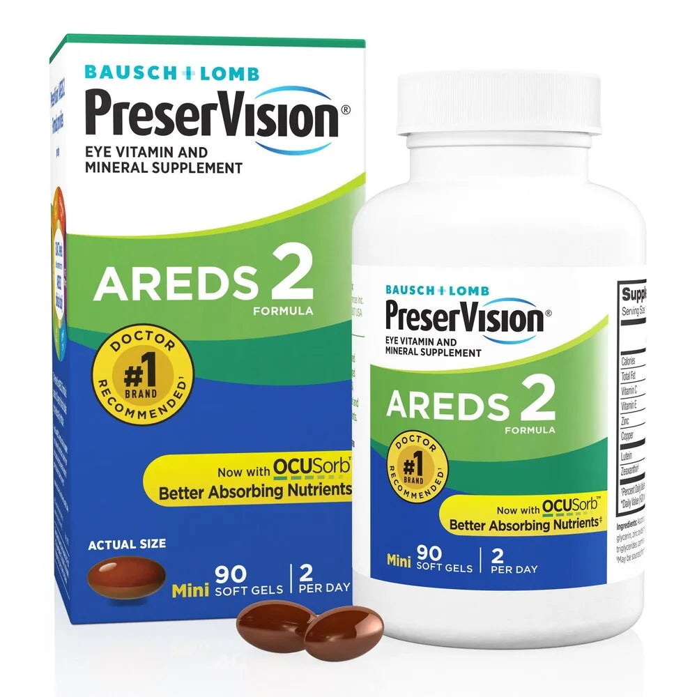 Bausch & Lomb PreserVision AREDS 2 Formula Vitamin & Mineral Supplement Soft Gels