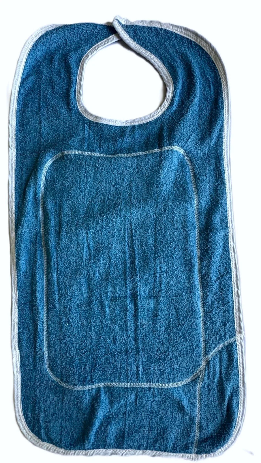 Beck's Classic Reusable Terry Cloth Bib with Snap Closure, Blue, 18" x 24"