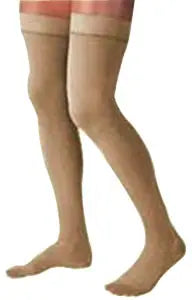 BSN JOBST Relief Thigh-High Extra Firm Compression Stockings, Closed Toe, Large, Beige, Latex-Free