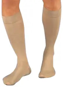 BSN JOBST Relief Knee-High Compression Stockings with Silicone Dot Band, X-Large, Beige, Closed Toe, Unisex, Latex-Free