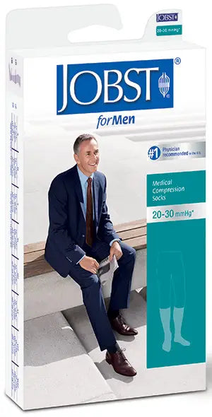 BSN Jobst For Men Knee-High Ribbed Firm Compression Socks
