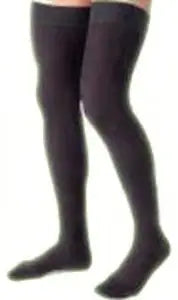 BSN Jobst Opaque Women's Thigh-High Moderate Compression Stockings, Closed Toe - Extra Large, Classic Black