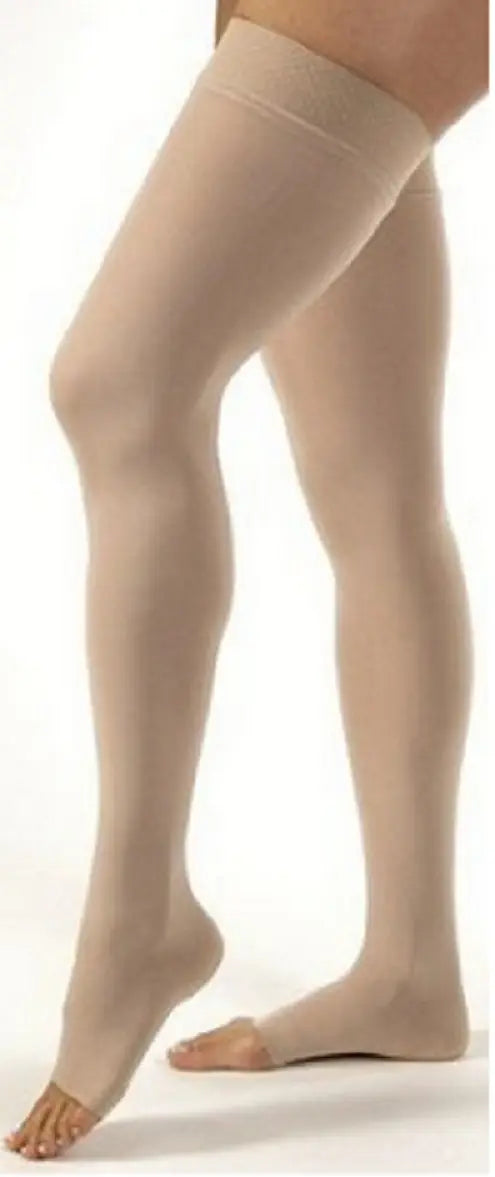BSN Jobst Opaque Thigh High Compression Stockings with Silicone Dot Band - Large Size