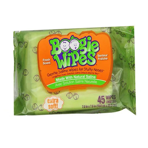 Boogie Wipes Saline Nose Wipes, Fresh Scent, 45 Wipes