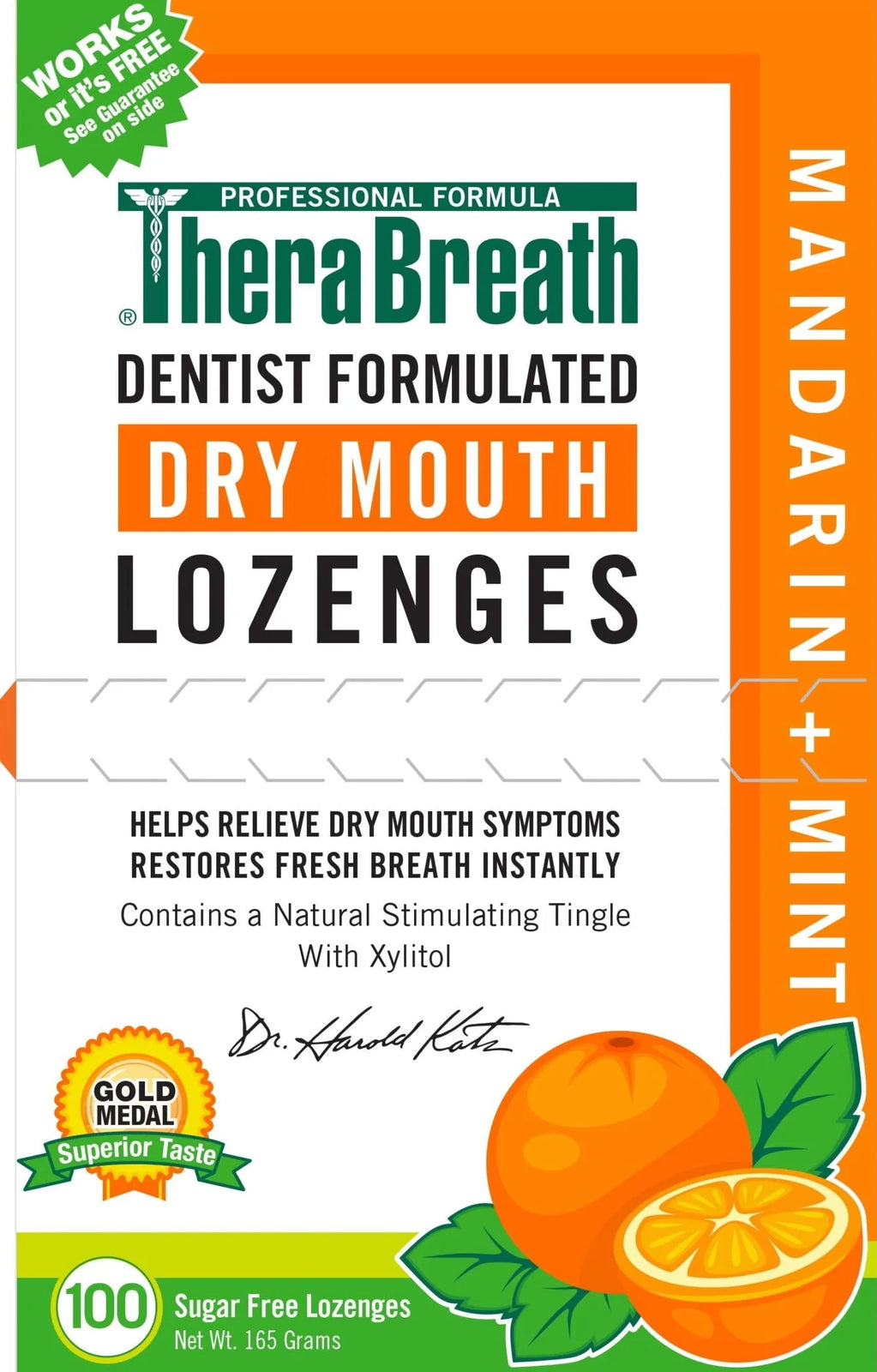 TheraBreath Dry Mouth Lozenges Mandarin Mint