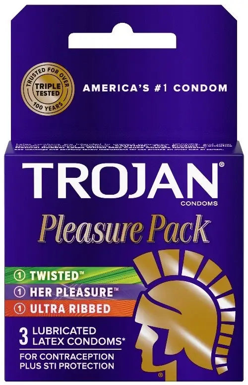 Trojan Pleasure Pack Lubricated Condom, 12 Count