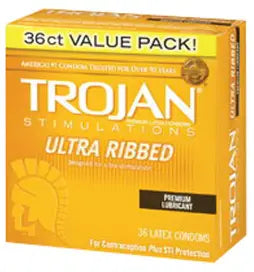 Trojan Ultra Ribbed Lubricated Condom, 3-Pack